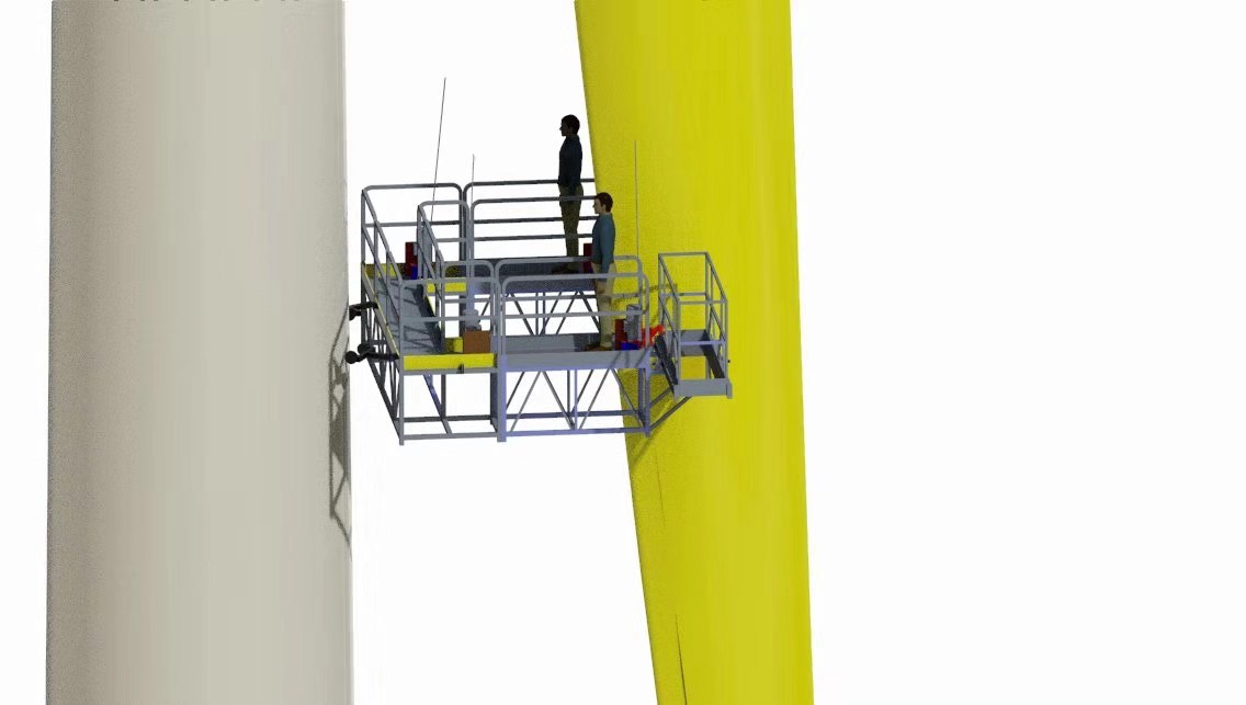 Suspended Platform on Wind Turbine Blades